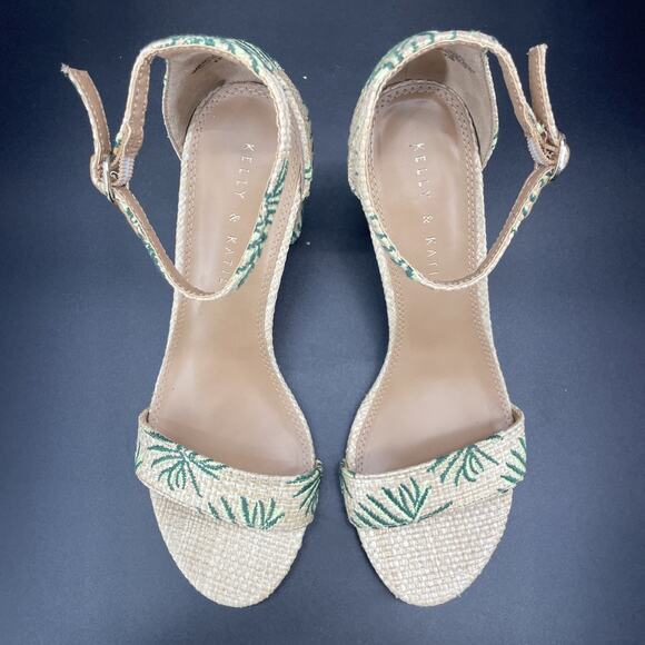 Kelly & Katie Hailee Natural Raffia Womens 8.5M Heels Tropical Beach Resort Wear - Picture 10 of 11